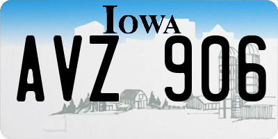 IA license plate AVZ906