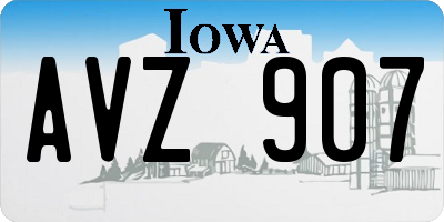IA license plate AVZ907