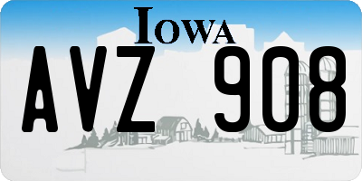 IA license plate AVZ908
