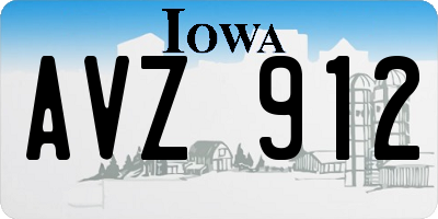 IA license plate AVZ912