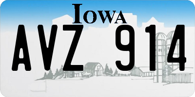 IA license plate AVZ914