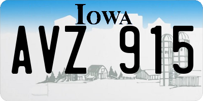 IA license plate AVZ915