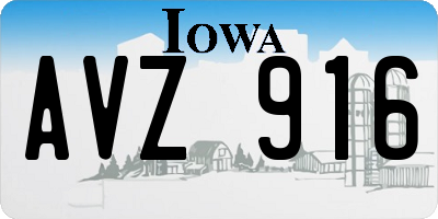 IA license plate AVZ916