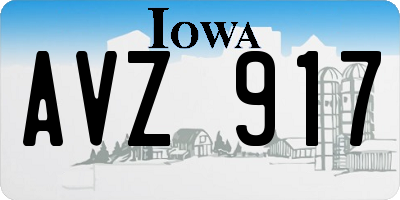 IA license plate AVZ917