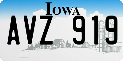 IA license plate AVZ919