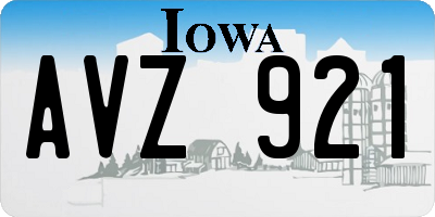 IA license plate AVZ921