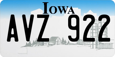IA license plate AVZ922