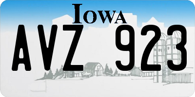 IA license plate AVZ923