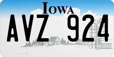 IA license plate AVZ924