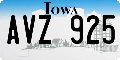 IA license plate AVZ925