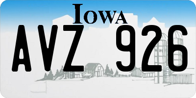 IA license plate AVZ926