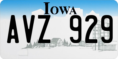 IA license plate AVZ929