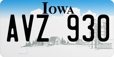 IA license plate AVZ930