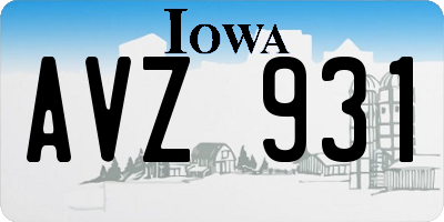 IA license plate AVZ931