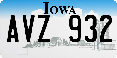 IA license plate AVZ932