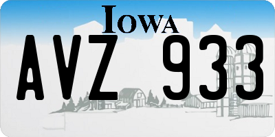 IA license plate AVZ933