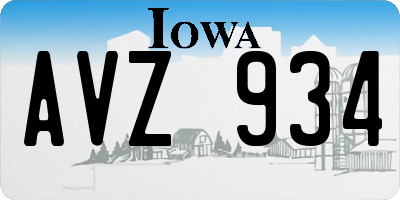 IA license plate AVZ934