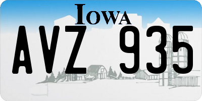 IA license plate AVZ935