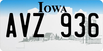 IA license plate AVZ936
