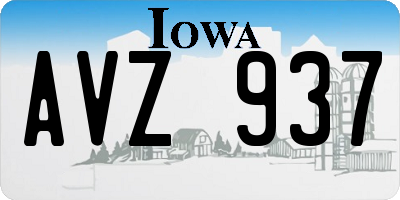 IA license plate AVZ937