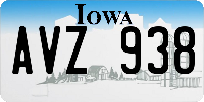 IA license plate AVZ938