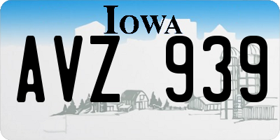 IA license plate AVZ939