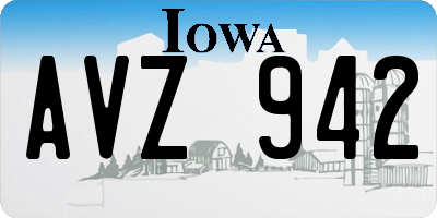 IA license plate AVZ942