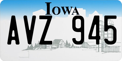 IA license plate AVZ945