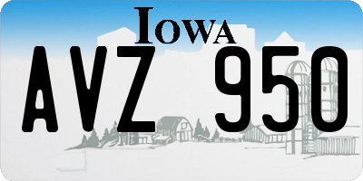 IA license plate AVZ950