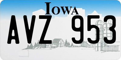 IA license plate AVZ953