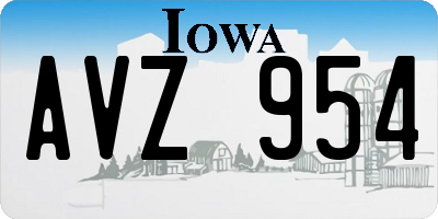 IA license plate AVZ954