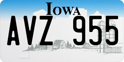 IA license plate AVZ955