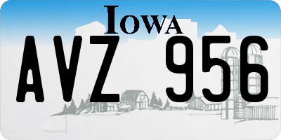 IA license plate AVZ956