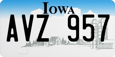 IA license plate AVZ957