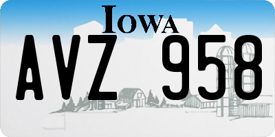 IA license plate AVZ958