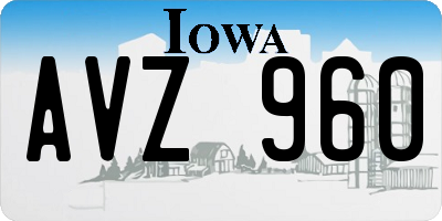 IA license plate AVZ960