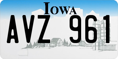 IA license plate AVZ961