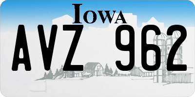 IA license plate AVZ962