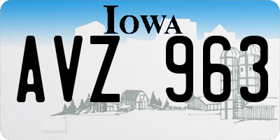 IA license plate AVZ963