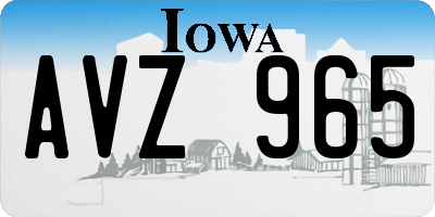 IA license plate AVZ965