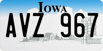 IA license plate AVZ967