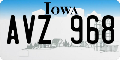 IA license plate AVZ968