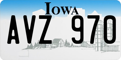 IA license plate AVZ970