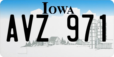 IA license plate AVZ971