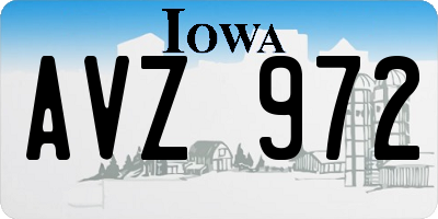 IA license plate AVZ972