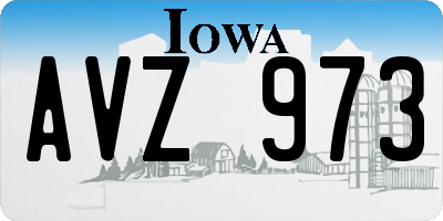 IA license plate AVZ973