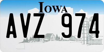 IA license plate AVZ974