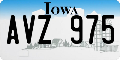 IA license plate AVZ975