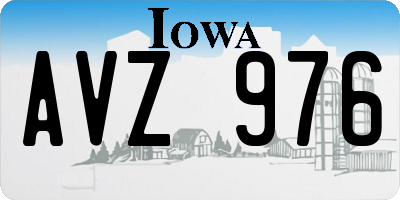 IA license plate AVZ976