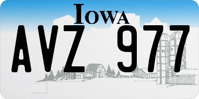 IA license plate AVZ977